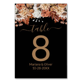 フローラブーケオンブラック秋テーブル番号 テーブルナンバー
