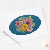 フローラブーケオーバルシール 楕円形シール (封筒)