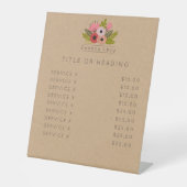 フローラブーケカスタム編集可能テーブルシェルフ記号 台座サイン (正面)