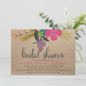 フローラブーケクラフト背景ブライダルシャワー 招待状 (スタンド正面)