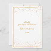 フローラブーケグリーンボウ金ゴールド結婚式招待状 招待状 (裏面)