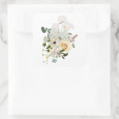 フローラブーケデザインガーデンフラワー。 スクエアシール (バッグ)