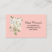 フローラブーケハウスクリーニングサービスソーシャルアイコン 名刺 (正面)