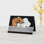 フローラブーケバラデイジー牡丹花誕生日 カード (黄色い花)