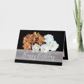 フローラブーケバラデイジー牡丹花誕生日 カード (正面)