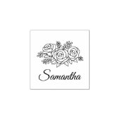 フローラブーケバラフラワーズポーシー名前をカスタムする1x1 ラバースタンプ (インプリント)