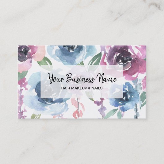 *~*フローラブーケバラ藤フラワーシック 名刺 (正面)