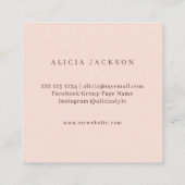 フローラブーケパステル水カラーウェディングプランナー スクエア名刺 (裏面)