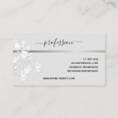 フローラブーケパタシンプルーン銀グレエレガントイ 名刺 (裏面)