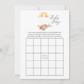 フローラブーケパラシュートベイビーシャワービンゴ 招待状 (正面)