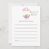 フローラブーケパラシュートベイビーシャワーママアドバイス 招待状 (正面)