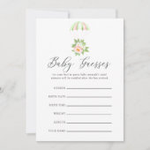 フローラブーケパラシュートベビーシャワーベビー憶測 招待状 (正面)