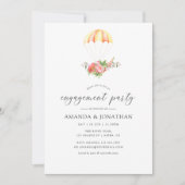 フローラブーケパラシュート婚約パーティ 招待状 (正面)