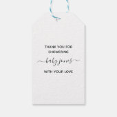 フローラブーケパラシュート赤ちゃんシャワーありがとう ギフトタグ (裏面)