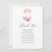 フローラブーケパラシュート赤ちゃんシャワーありがとう サンキューカード (正面)