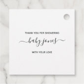 フローラブーケパラシュート赤ちゃんシャワーありがとう フェイバータグ (裏面)