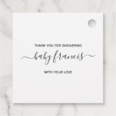 フローラブーケパラシュート赤ちゃんシャワーありがとう フェイバータグ (裏面)
