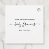 フローラブーケパラシュート赤ちゃんシャワーありがとう フェイバータグ (裏面)