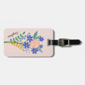 フローラブーケパーソナライズされたラゲッジタグ ラゲッジタグ (正面横)