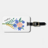 フローラブーケパーソナライズされたラゲッジタグ ラゲッジタグ (正面横)