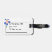 フローラブーケパーソナライズされたラゲッジタグ ラゲッジタグ (裏面横)