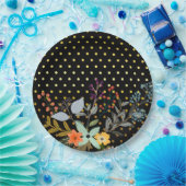 フローラブーケパーティー*背景色の選択 ペーパープレート (パーティー)