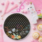 フローラブーケパーティー*背景色の選択 ペーパープレート (パーティー)