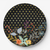 フローラブーケパーティー*背景色の選択 ペーパープレート (正面)