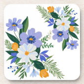 フローラブーケパープルオレンジ コースター (正面)