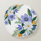 フローラブーケパープルオレンジ ラウンドクッション (裏面)