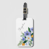 フローラブーケパープルオレンジ ラゲッジタグ (正面縦)