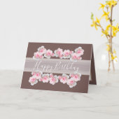 フローラブーケピンクローズフラワーシックガール誕生日 カード (黄色い花)