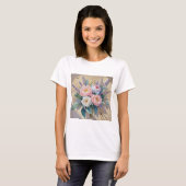 フローラブーケピーニーラベンダー Tシャツ (正面フル)