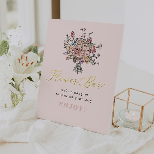 フローラブーケフレッシュオフザマーケットフラワーバー 台座サイン