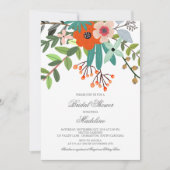 フローラブーケブライダルシャワーの招待 招待状 (正面)