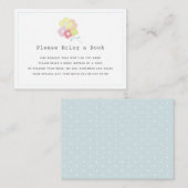 フローラブーケブルーお願いブックカード エンクロージャーカード (正面/裏面)