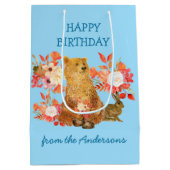 フローラブーケベアーラビット誕生日抱き枕 ミディアムペーパーバッグ (裏面)