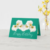 フローラブーケホワイトカラリリーフローラ誕生日 カード (黄色い花)