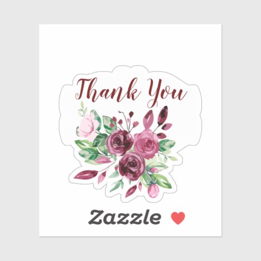 フローラブーケマイクロウェディングありがとうステッカー シール (シート)