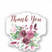 フローラブーケマイクロウェディングありがとうステッカー シール (正面)