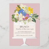 フローラブーケマザーズデイブランチ 箔招待状 (正面)