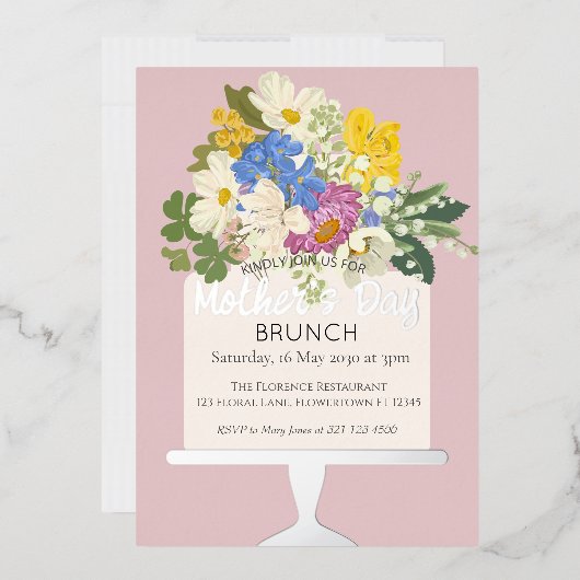 フローラブーケマザーズデイブランチ 箔招待状 (封筒)