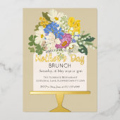 フローラブーケマザーズデイブランチ 箔招待状 (正面)