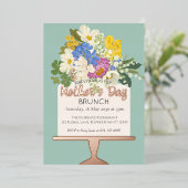 フローラブーケマザーズデイブランチ 箔招待状 (立ち正面)