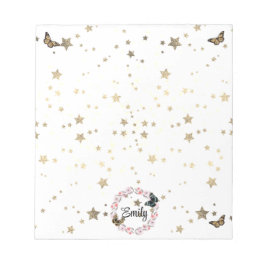 フローラブーケロマンチックな静かな蝶 ノートパッド