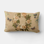 フローラブーケヴィンテージバラフラワーズビーンエフェメラ ランバークッション (裏面)