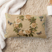 フローラブーケヴィンテージバラフラワーズビーンエフェメラ ランバークッション (ブランケット)