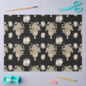 フローラブーケヴィンテージブラック金ゴールドスクリプトの切り離し 薄葉紙 (クラフト)