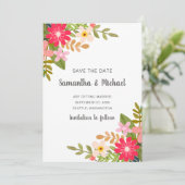 フローラブーケ日付の保存 招待状 (スタンド正面)