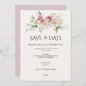 フローラブーケ日付保存結婚式招待状 招待状 (正面/裏面)